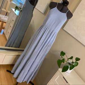 Pale blue cotton gauze maxi dress.